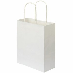 OR-W-SS 紙手提袋 丸紐 特小 ヨコ200×タテ245×マチ幅90mm 白無地 汎用品 (015-3449) 1パック＝5