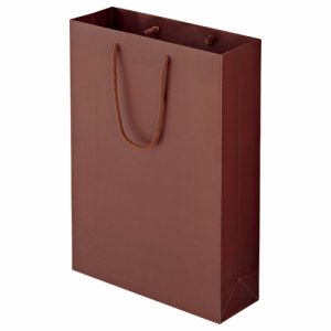 ORMB-L-BR マットコート手提袋 L ヨコ320×タテ450×マチ幅110mm ブラウン 汎用品 (611-1182) 1