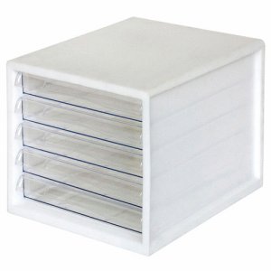 ナカバヤシ A4E-05W レターケース A4タテ 浅5段 ホワイト (819-8846)