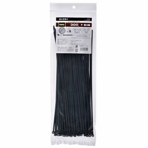 オーム電機 LT-300W-100BK オーム電機 耐候性ロックタイ 300mm 黒 LT-300W100BK (063-714