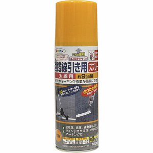 アサヒペン 4640 道路線引き用スプレー 太線 黄 (369-1188)