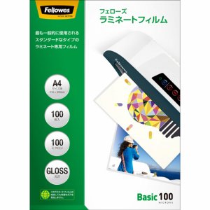 FELLOWES 5847701 ラミネートフィルム A4 100μ (215-6196) 1パック＝100枚