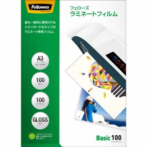 FELLOWES 5847801 ラミネートフィルム A3 100μ (215-6202) 1パック=100枚