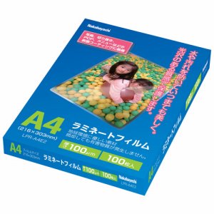 ナカバヤシ LPR-A4E2 ラミネートフィルムE2 A4 100μ (819-6224) 1パック=100枚