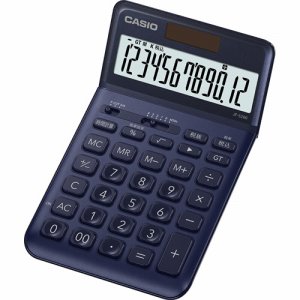 カシオ JF-S200-NY-N デザイン電卓 12桁 ジャストタイプ ネイビー (216-1114)