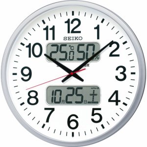 セイコークロック KX237S 電波掛時計 オフィスタイプ カレンダー・温度湿度表示付 (562-9729)