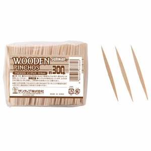 サンナップ PIW300S 木製ピンチョス 65mm (563-2972) 1パック＝300本