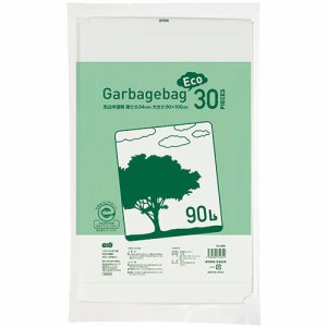 TG-L90W リサイクルポリ袋 乳白半透明 90L 30枚パック 汎用品 (068-9856) 1パック=30枚