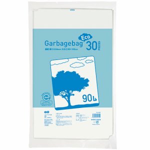 TG-L90T リサイクルポリ袋 透明 90L 30枚パック 汎用品 (068-9801) 1パック＝30枚