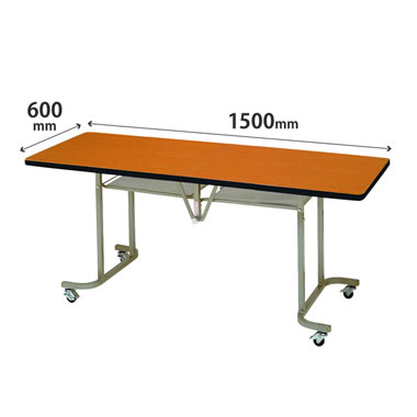 LK-1560STE フォールディングテーブル角型 ソフトエッジ巻 チーク サイズ：W1500×D600×H700mm
