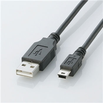 ELECOM U2C-M05BK USB2.0ケーブル（mini-Bタイプ）