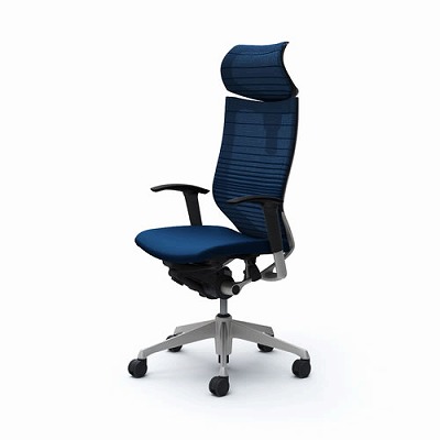 CP81DR FGR3 Baron Chair グラデーションサポートメッシュ ミディアムブルー フレーム：シルバー/ヘッドレスト：可動/背：EXハイバック