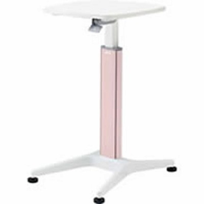 オカムラ LU11ZZ-ZD41 採血テーブル 天板ホワイト ピンク サイズ：W450×D605×H683〜883mm