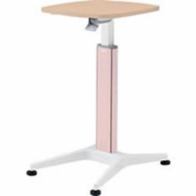 オカムラ LU11ZZ-ZD51 採血テーブル 天板ネオウッドライト ピンク サイズ：W450×D605×H683〜883mm
