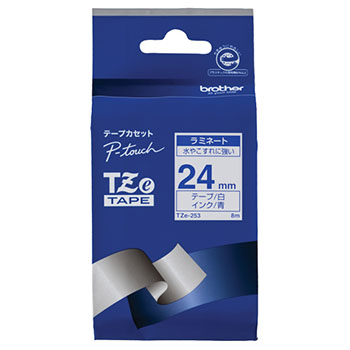 BROTHER TZE-253 TZEテープ 24mm 白/青