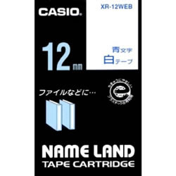 CASIO XR-12WEB スタンダードテープ 白/青