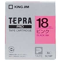 KINGJIM SC18P テプラ PROテープカートリッジ カラーラベル「パステル」 （013-3876） 18mm ピンク（