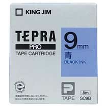 KINGJIM SC9B テプラ PROテープカートリッジ カラーラベル「パステル」 （013-3753） 9mm 青（黒文字）