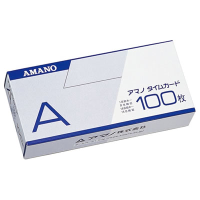 アマノ 標準タイムカード Aカード（末日締/15日締）100枚入