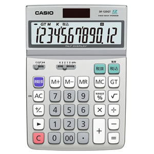 CASIO DF-120GT-N エコマーク付電卓 12桁 デスクタイプ シルバー