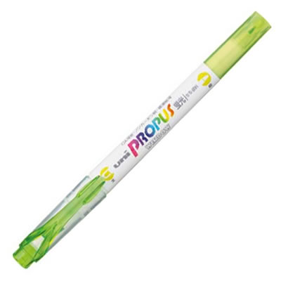 三菱鉛筆 PUS102T.5 蛍光ペン プロパス ウインドウ ソソフトカラー ライム