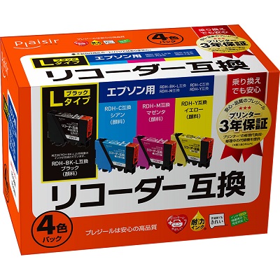Plaisir PLE-ERDH-4PL インク （顔料） 黒増量4色パック 汎用品
