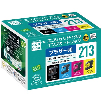エコリカ ECI-BR213-4P リサイクルインク 4色パック
