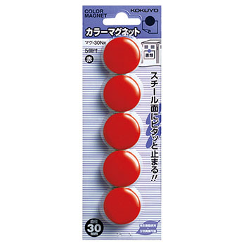 コクヨ マク-30NR カラーマグネット 直径30×高さ7mm 赤 