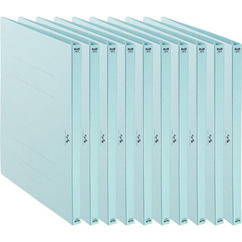 PLUS FL-805FF-BL たすけあ 利用者カルテ フラットファイル 10冊セット ブルー