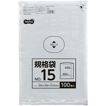TANOSEE 規格袋 15号 0.02×300×450mm 100枚 (312-4538)