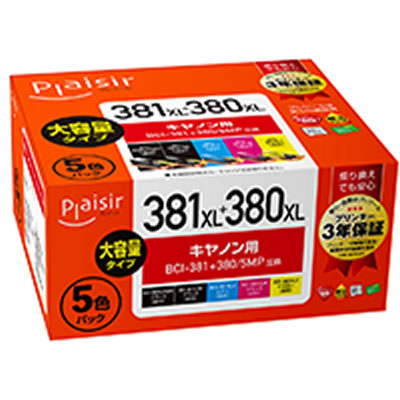 Plaisir PLE-C381XL-5P インク 5色パック 汎用品 大容量