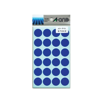 エーワン 07042 カラーラベル 丸型 青 20mmφ
