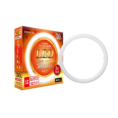 エコリカ ECL-FCL30YL 丸形LED30形/電球色(3000K)/1305lm/Ra83