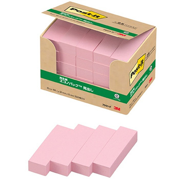 3M 7001-P ポスト・イット エコノパック 見出し 再生紙 50×15mm ピンク