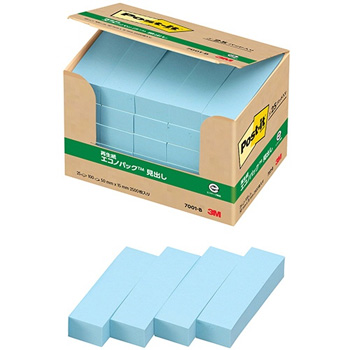 3M 7001-B ポスト・イット エコノパック 見出し 再生紙 50×15mm ブルー