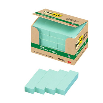 3M 7001-G ポスト・イット エコノパック 見出し 再生紙 50×15mm グリーン