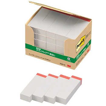 3M 7001-W ポスト・イット エコノパック 見出し 再生紙 50×15mm ホワイト(赤帯入)