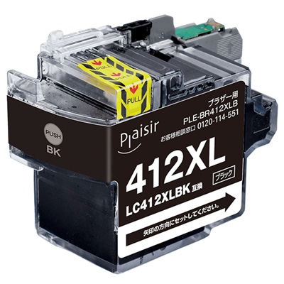 Plaisir PLE-BR412XLB インクカートリッジ ブラック 汎用品