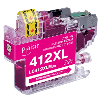 Plaisir PLE-BR412XLM インクカートリッジ マゼンタ 汎用品