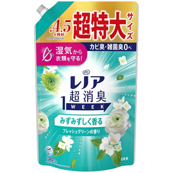 P&G PG312761 レノア 超消臭1week みずみずしく香るフレッシュグリーンの香り つめかえ用 超特大 1380mL