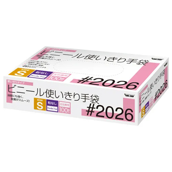 川西工業 #2026S ビニール使いきり手袋 粉なし S