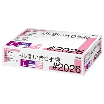 川西工業 #2026L ビニール使いきり手袋 粉なし L