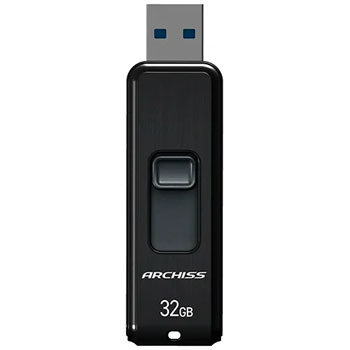 アーキス AS-032GU3-PSB スライド式フラッシュメモリ 32GB ブラック
