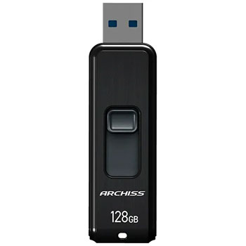 アーキス AS-128GU3-PSB スライド式フラッシュメモリ 128GB ブラック