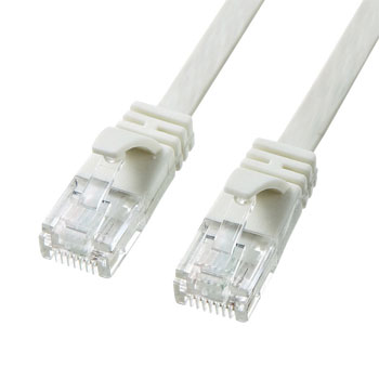サンワサプライ KB-FL6A-10W カテゴリ6AフラットLANケーブル ホワイト 10m