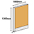 ローパーテーション 幅1000mm 高さ1300mm イエロー LPX-1310YE