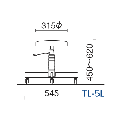 TL-5L-Z ノーリツイス 作業用チェア レザー張り 座面315Φ ブラック