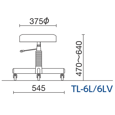 TL-6L-Z ノーリツイス 作業用チェア レザー張り 座面375Φ ブラック