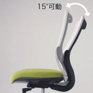 15度のリクライニング