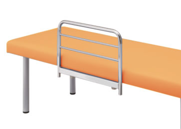 アプリコット・ベッドガード付タイプ。必要に応じてベッドガードを脱着可能です。不要な時はベッド下へ、上下をさかさまに取り付けておけます。